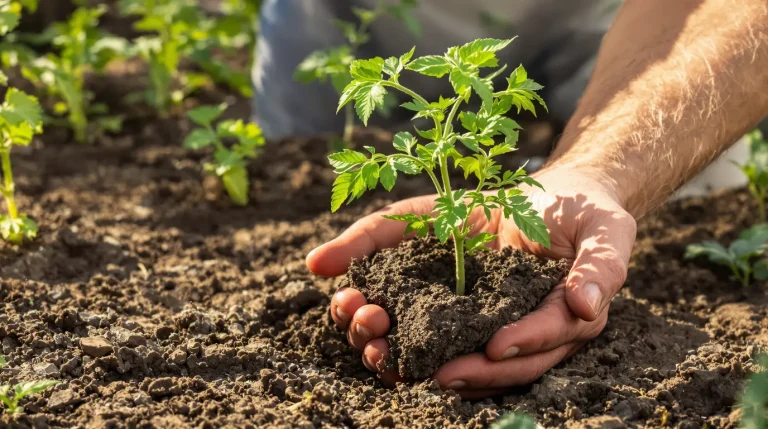 « Tu plantes tes tomates trop haut » : un pépiniériste m&rsquo;a montré où enterrer la tige pour empêcher le mildiou